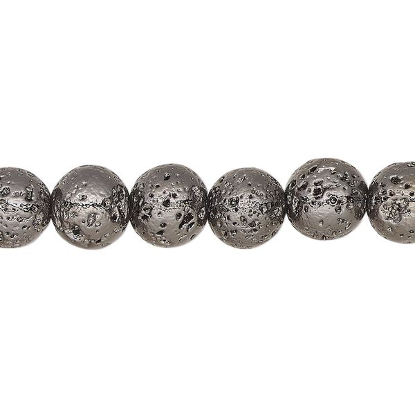 Lava rock 1pkg1, electrocoated round bead 15.5-16 inch 7-8mm image number 0