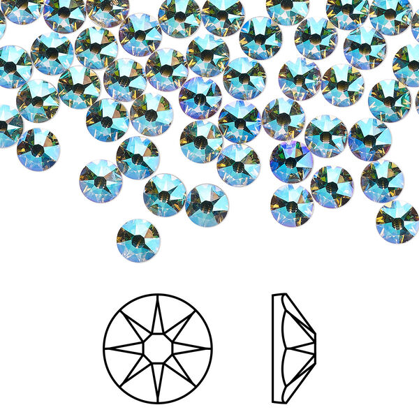 Flat back 1440pk silk shimmer foil back, Swarovski® 3.8-4mm rose round SS16 2088 image number 0