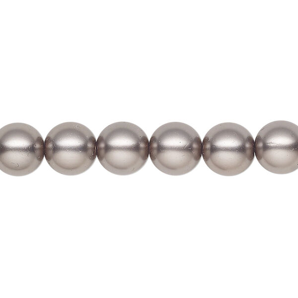 Pearl 100pk dark grey, Preciosa Czech crystal 8mm round image number 0