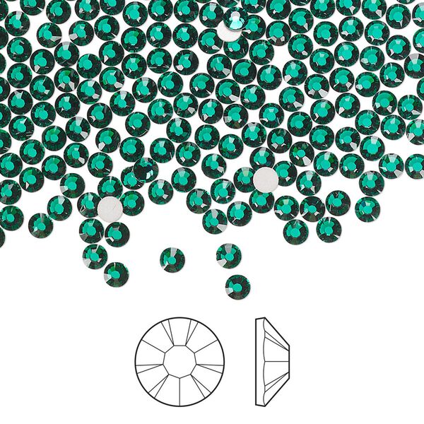 Flat back 144pk emerald foil back, Preciosa MAXIMA Czech crystal rhinestone 2.5-2.7mm chaton rose round SS9 image number 0