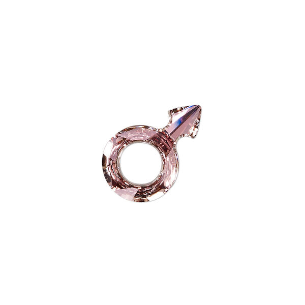 Fancy stone 1pk crystal antique pink foil back, Crystal Passions® 18x11.5mm male symbol 4878 image number 0