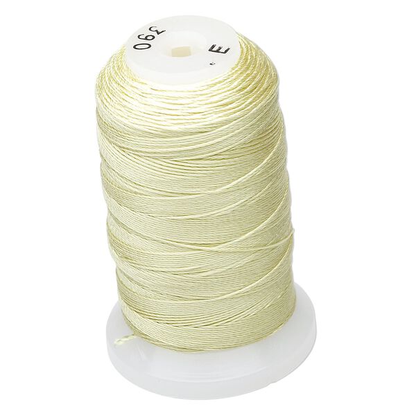Thread, Purely Silk™, light green, size E. Sold per 200-yard spool. image number 0