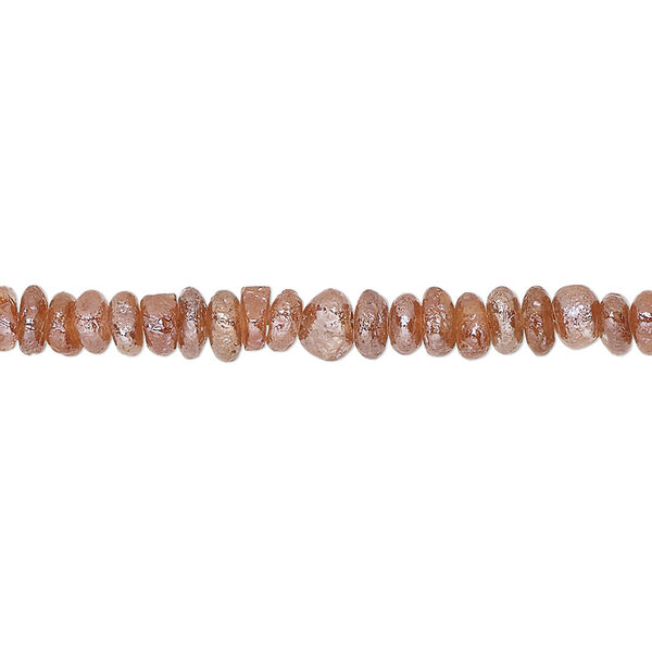 Bead, electroplated spessartite garnet (coated), 4x3mm-5x4mm hand-cut rondelle with 0.4-1.1mm hole, C- grade, Mohs hardness 7 to 7-1/2. Sold per 15-1/2" to 16" strand. image number 0