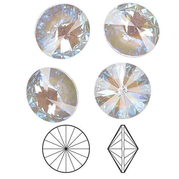 Chaton 4pk crystal serene gray DeLite, Crystal Passions® 14mm rivoli 1122 image number 0