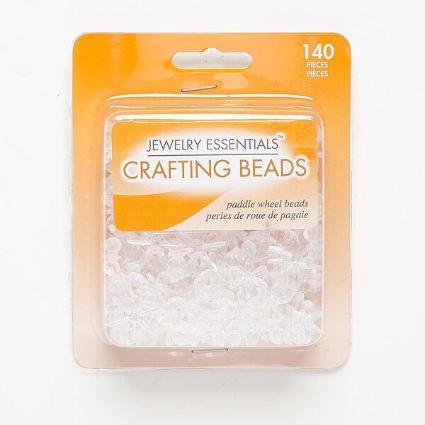 Bead mix, acrylic, clear, 13x13mm-18x18mm paddle wheel. Sold per pkg of 140. image number 0