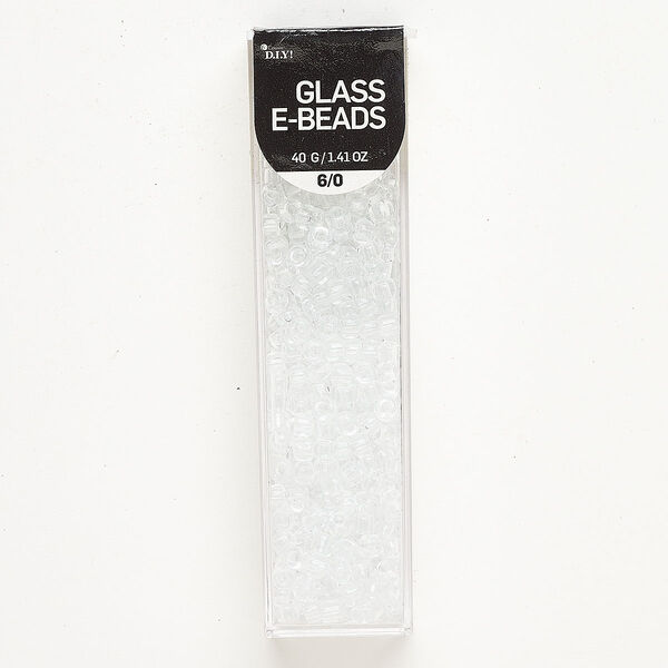 Seed bead, glass, 40g, clear, #6 round. image number 0