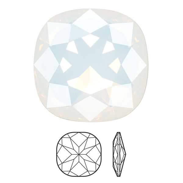 Fancy stone 24pk white opal foil back, Swarovski® 27mm cushion 4487 image number 0
