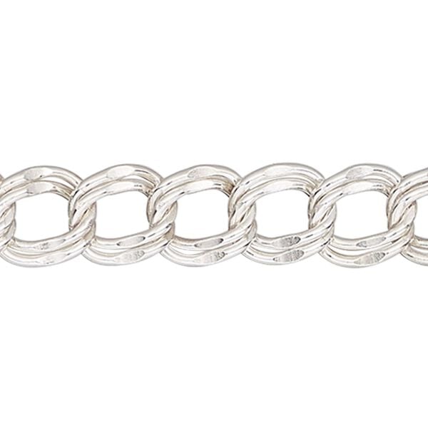 Chain, sterling silver, 5mm double curb. Sold per pkg of 50 feet. image number 0