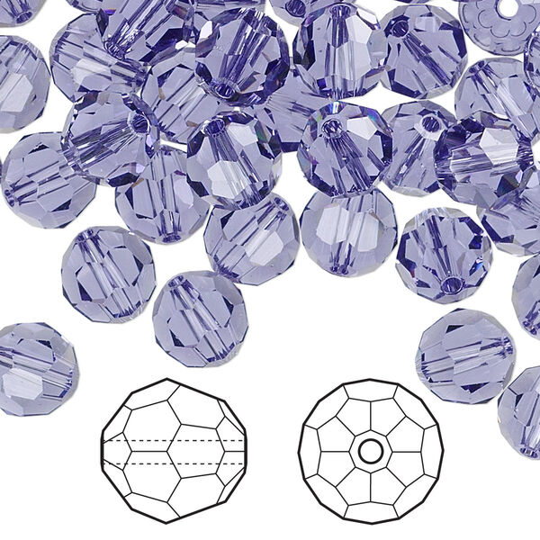 Bead 144pk tanzanite, Crystal Passions® 8mm round 5000 image number 0