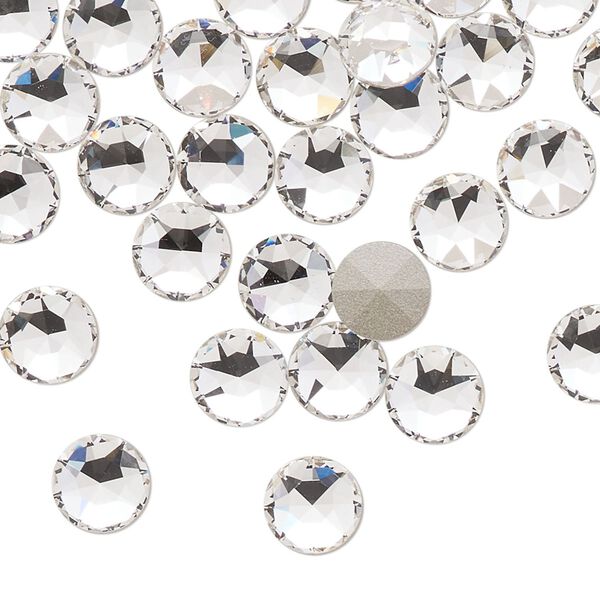Round stone 144pk crystal clear foil back, Swarovski® 7.07-7.27mm light round SS34 1098 image number 0