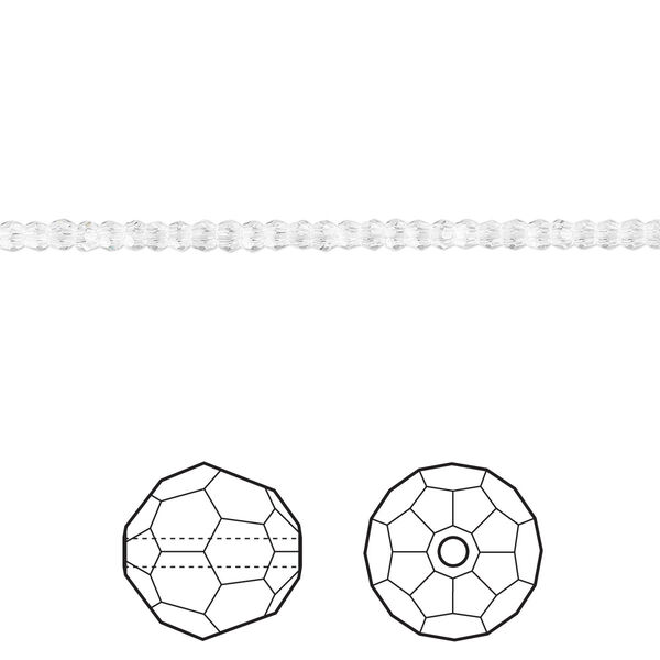 Bead 36pk crystal, Crystal Passions® 2mm round 5000 image number 0