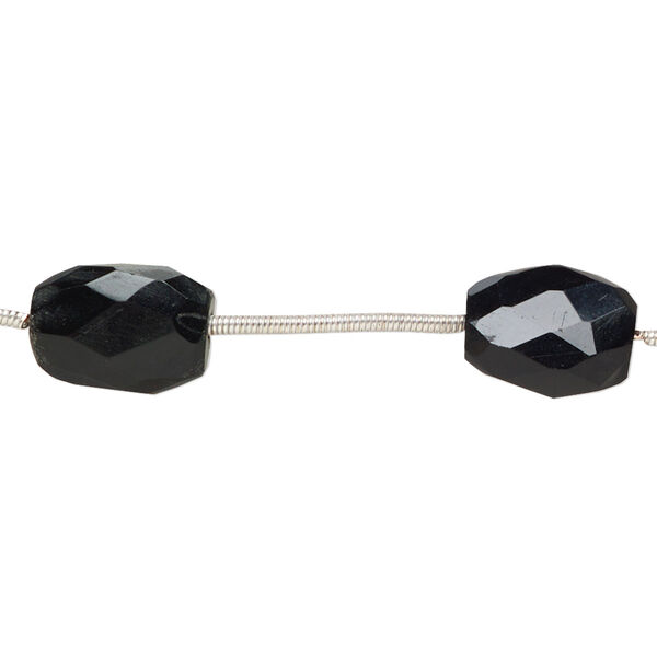 Black onyx 1pkg6, hand-cut faceted nugget bead medium image number 0