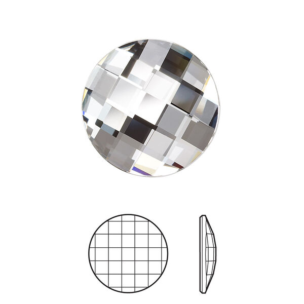 Flat back 1pk crystal foil back, Crystal Passions® 20mm chessboard round 2035 image number 0