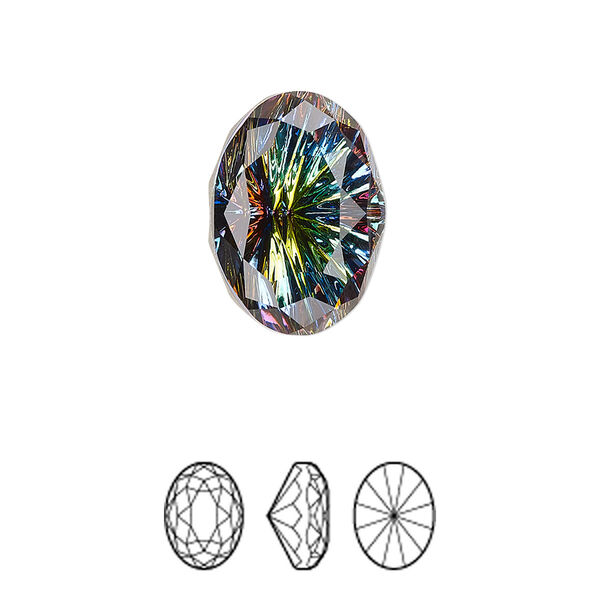 Fancy stone 1pk crystal vitrail medium foil back, Crystal Passions® 18x13mm magical oval 4160 image number 0