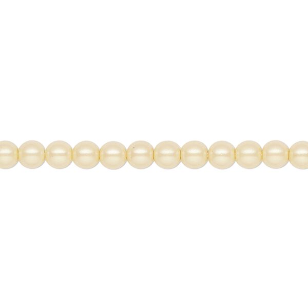 Pearl 600pk pearlescent yellow, Preciosa Czech crystal 4mm round image number 0