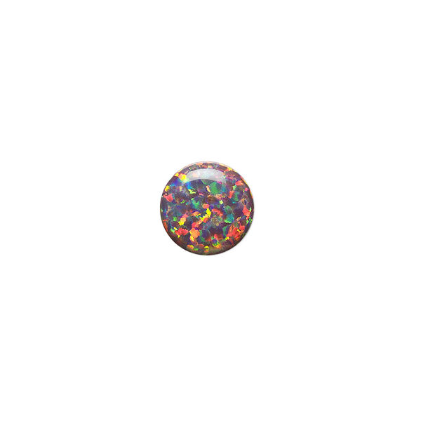 Cabochon, Mexican "opal" (silica and epoxy) (man-made), 10mm calibrated round. Sold individually. image number 0