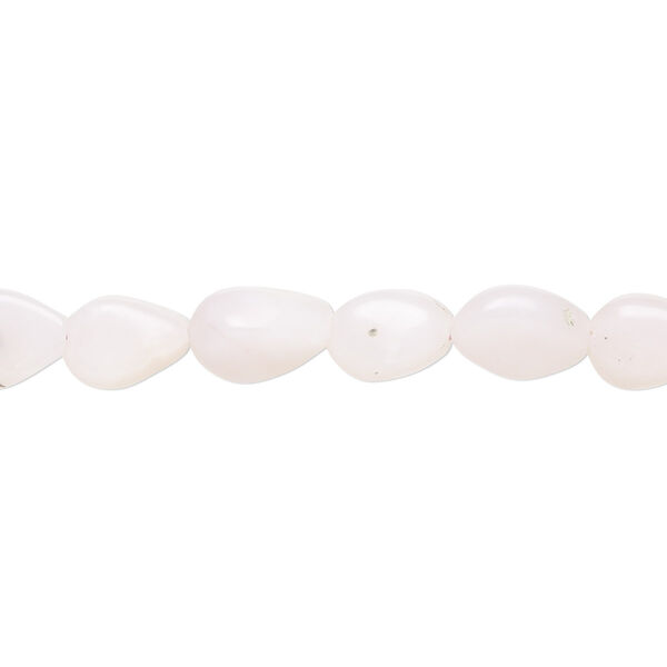Pink opal 1pkg1, hand-cut puffed teardrop bead natural 8 inch 7x6mm-9x7mm image number 0