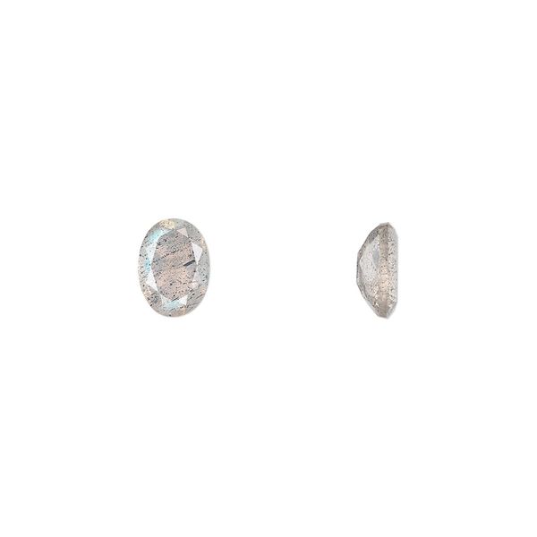 Labradorite 1pkg1, hand-cut faceted oval gem natural 7x5mm image number 0