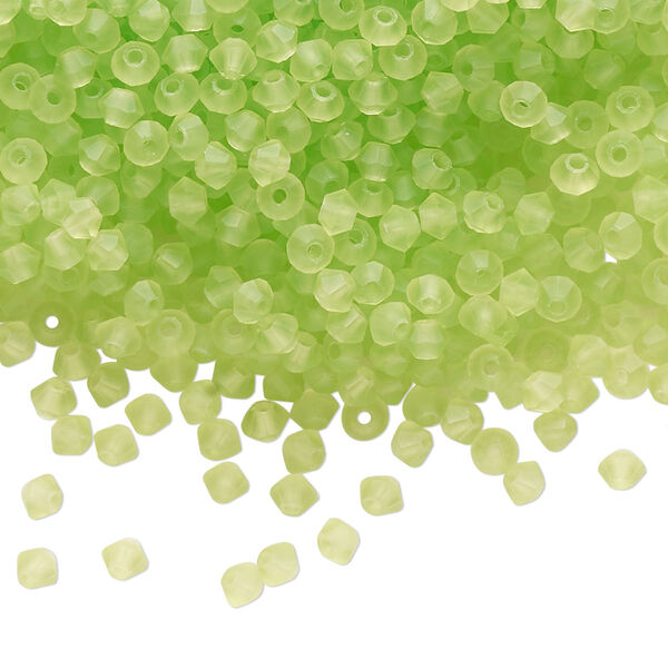Bead 1440pk limecicle matte, Preciosa Czech crystal 3mm bicone image number 0