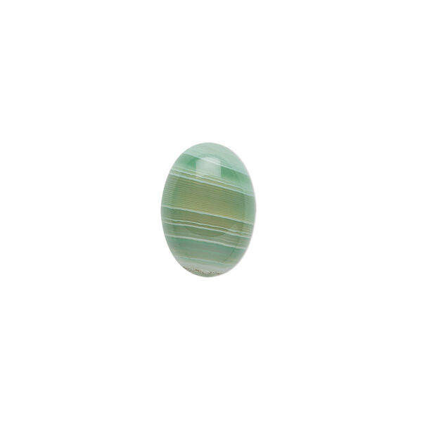 Striped green agate 1pkg2, calibrated oval cab 14x10mm image number 0