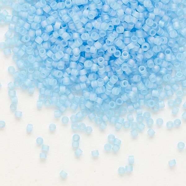 Seed bead, Delica®, glass, pkg/50g, #11 round, translucent matte rainbow aqua (DB-0861). image number 0