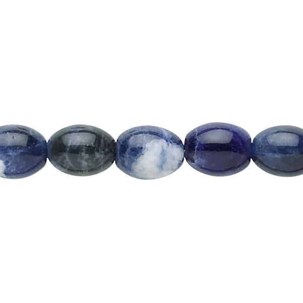 Sodalite 1pkg1, oval bead natural 15.5-16 inch 10x8mm image number 0