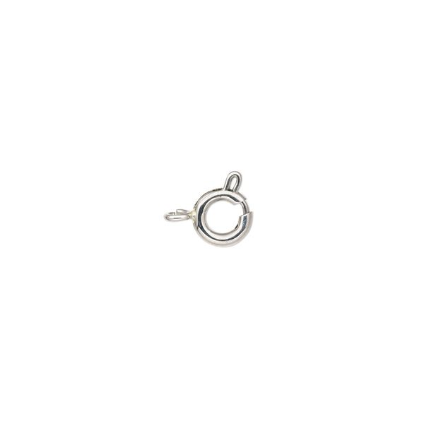 Clasp, springring, stainless steel, 6mm with open loop. Sold per pkg of 4. image number 0