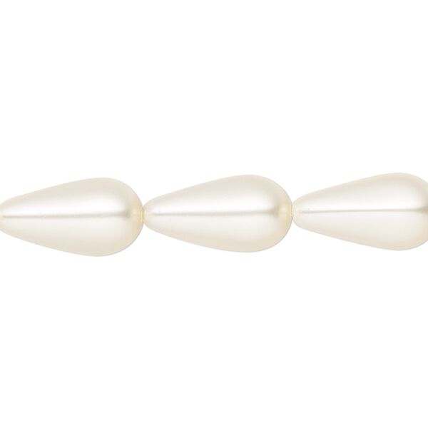 Pearl 50pk light creamrose, Preciosa Czech crystal 15x8mm pear image number 0
