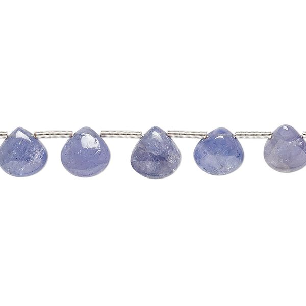 Tanzanite 1pkg16, hand-cut top-drilled puffed teardrop bead 6x6mm-7x7mm image number 0