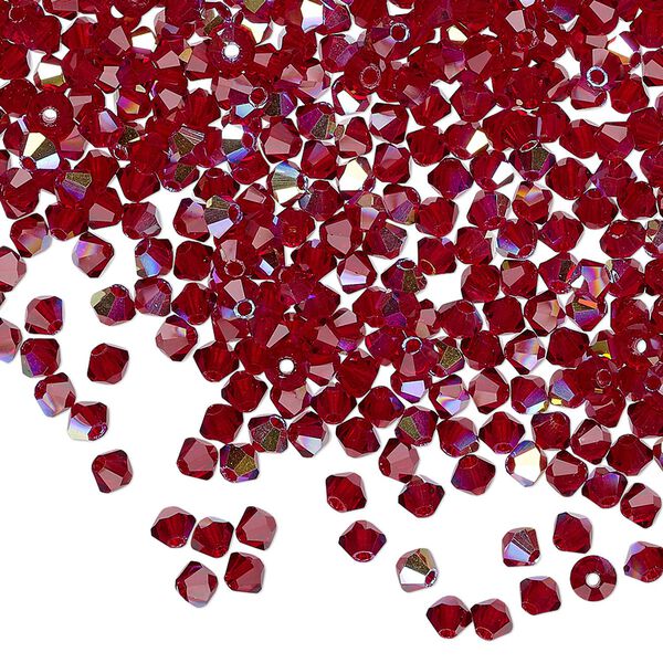 Bead 48pk Siam AB, Preciosa Czech crystal 3mm bicone image number 0