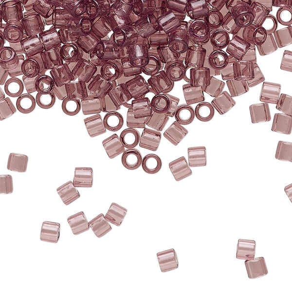 Seed bead, Delica®, glass, pkg/7.5g, #8 round, transparent smoky amethyst (DBL-0711). image number 0