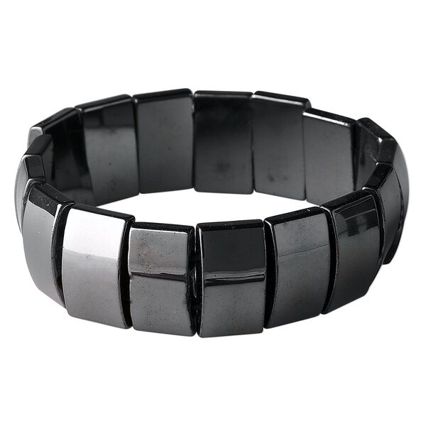 Hemalyke™ 1pkg1, double-drilled domed rectangle stretch bracelet 7.5 inch 18x10mm image number 0