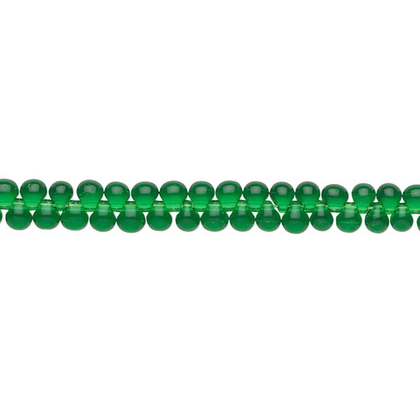 Seed bead, Miyuki, glass, pkg/10g, 3.3x2.8mm mini fringe, transparent green (DP-146). image number 0