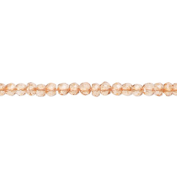 Quartz crystal 1pkg1, hand-cut faceted rondelle bead B grade, 12 inch 3x2mm-4x3mm image number 0