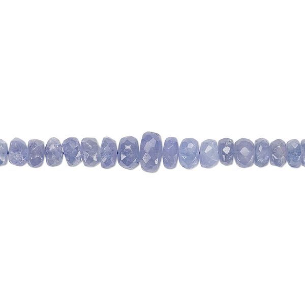 Tanzanite 1pkg1, hand-cut faceted rondelle bead 15.5-16 inch graduated 3x2mm-4x3mm image number 0