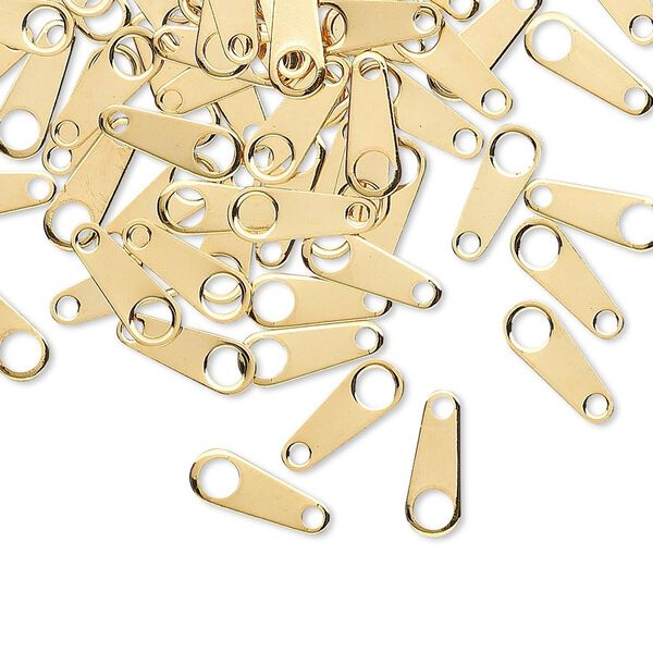 Chain tab, gold-plated brass, 10x4mm. Sold per pkg of 100. image number 0