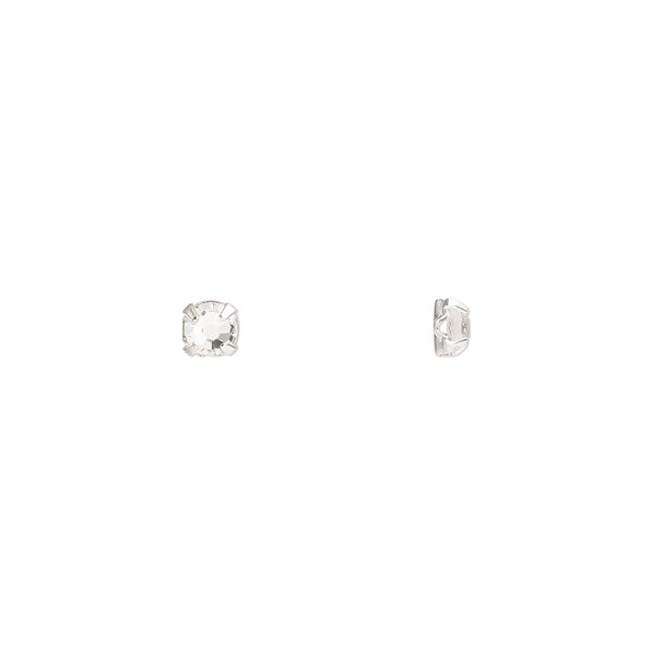 Bead 24pk rose montees crystal silver plate, Preciosa Czech crystal 3-3.2mm round SS12 image number 0