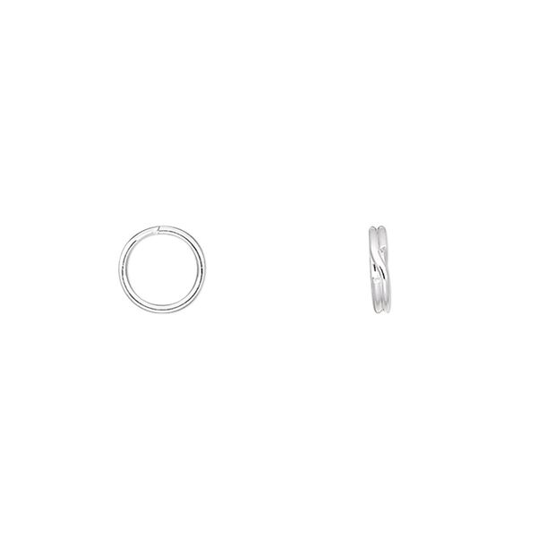 Split ring, sterling silver, 5mm round, 0.04-inches thick. Sold per pkg of 10. image number 0