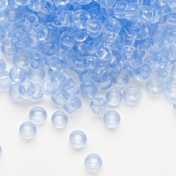 Seed bead, Miyuki, glass, pkg/250g, #6 rocaille, transparent light cornflower blue (RR-159L). image number 0