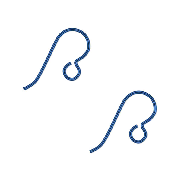 Ear wire, anodized niobium, navy, 13mm fishhook with open loop, 20 gauge. Sold per pkg of 5 pairs. image number 0
