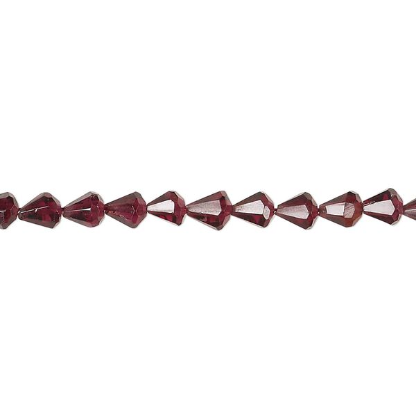 Rhodolite garnet 1pkg1, hand-cut faceted cone bead natural 14 inch 4x3mm-6x4mm image number 0
