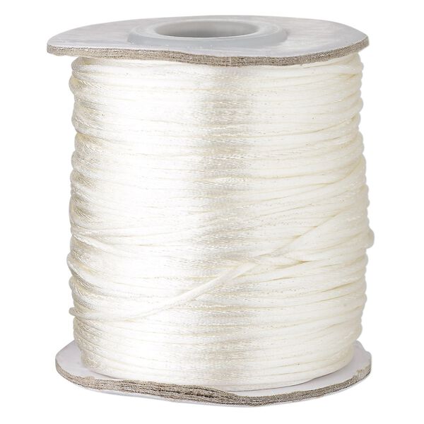 Cord, Satinique™, satin, ivory, 1mm mini. Sold per 200-foot spool. image number 0