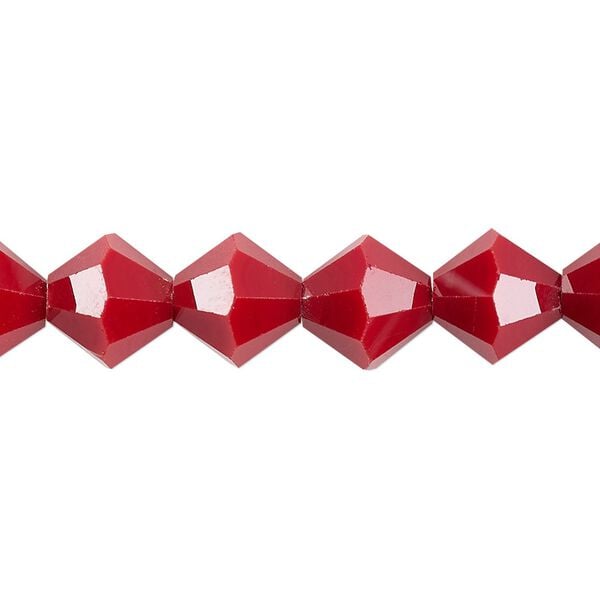 Bead 1pk opaque red, Celestial Crystal® 10mm bicone 8 inch image number 0