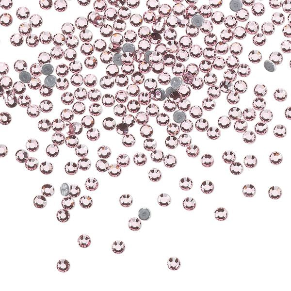 Flat back, Dance With Me™ crystal hotfix rhinestone, light rose, foil back, 1.9-2.1mm rose, SS6. Sold per pkg of 144 (1 gross). image number 0