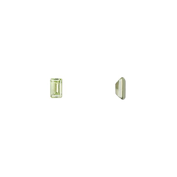 Peridot 1pkg4, hand-cut faceted emerald-cut gem natural 5x3mm image number 0