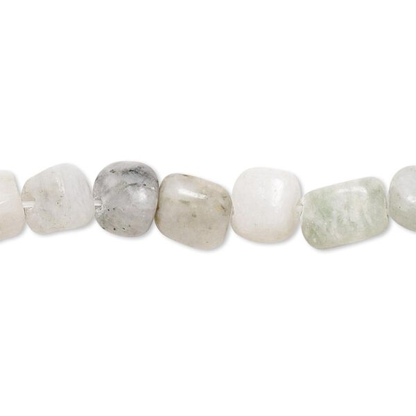 Sea green new "jade" / peridot new “jade” / olive new "jade" 1pkg1, pebble / chip bead natural C grade, 15 inch medium image number 0
