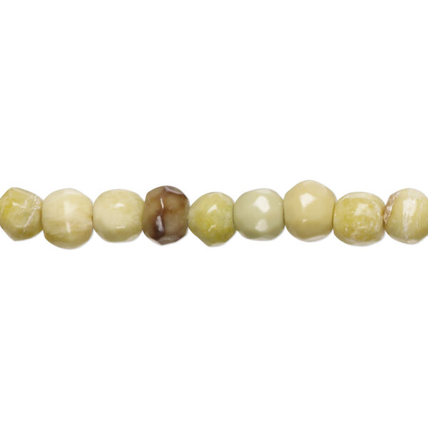 Yellow-green opal 1pkg1, hand-cut faceted rondelle bead natural 8 inch 6x4mm-7x6mm image number 0