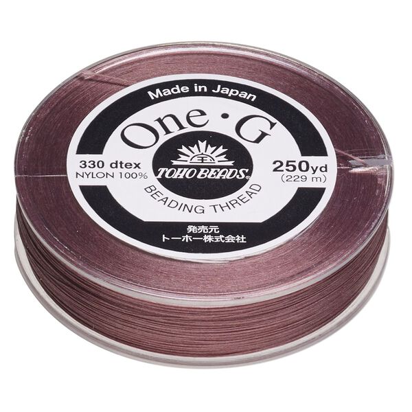 Thread, One-G™, nylon, pkg/250 yards, mauve, size 0. image number 0