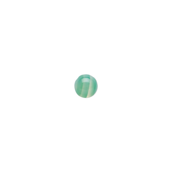 Striped green agate 1pkg10, calibrated round cab 6mm image number 0