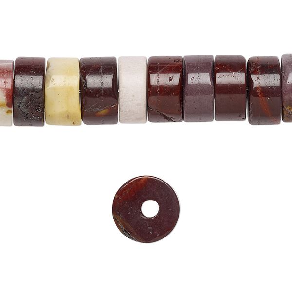 Moukaite jasper 1pkg10, heishi bead natural 10x5mm image number 0